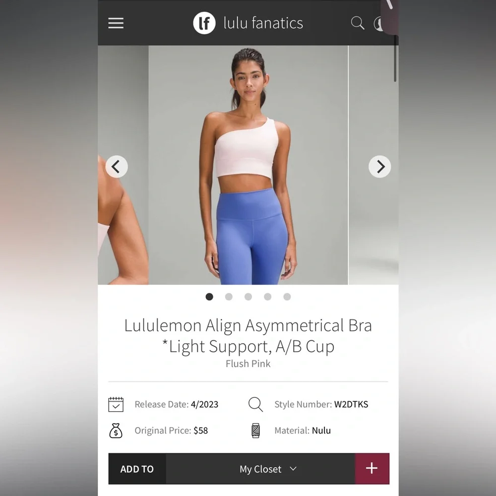 Lululemon Align Asymmetrical Bra - Picture 3 of 6